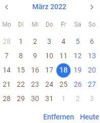 Calendar in German