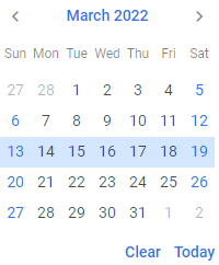 Marking a date range