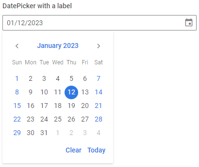 DatePicker label